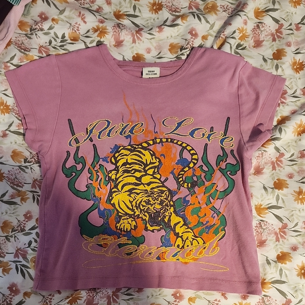 Urban Outfitters Purple Graphic Crop Top